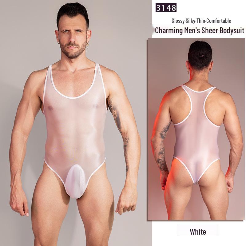 Men's Silky Smooth Lightweight Shapewear Bodysuit – Comfortable, Breathable, High Elasticity Lingerie.