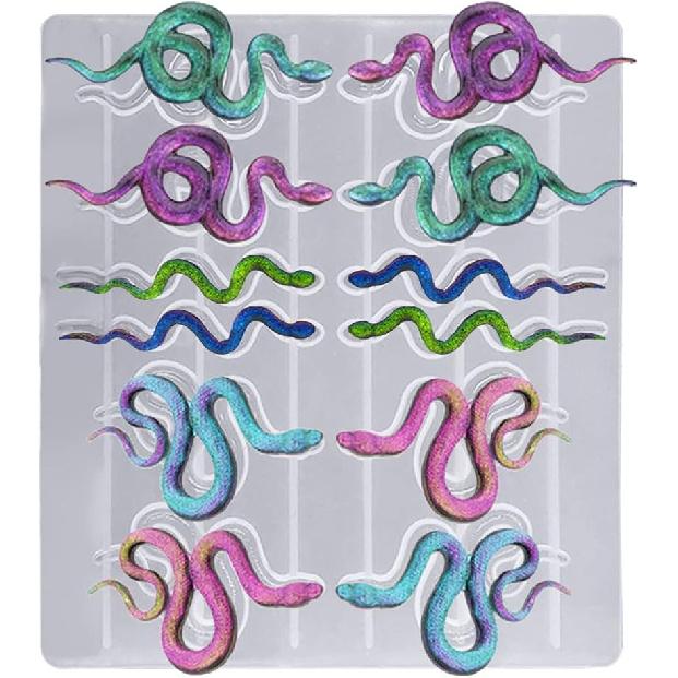 2 Stück Schlangen Epoxidharzform, AFUNTA Ohrring Silikonform Schlangenform Gießform Schlüsselanhänger Harzform für DIY Harzguss Handwerk, Damen
