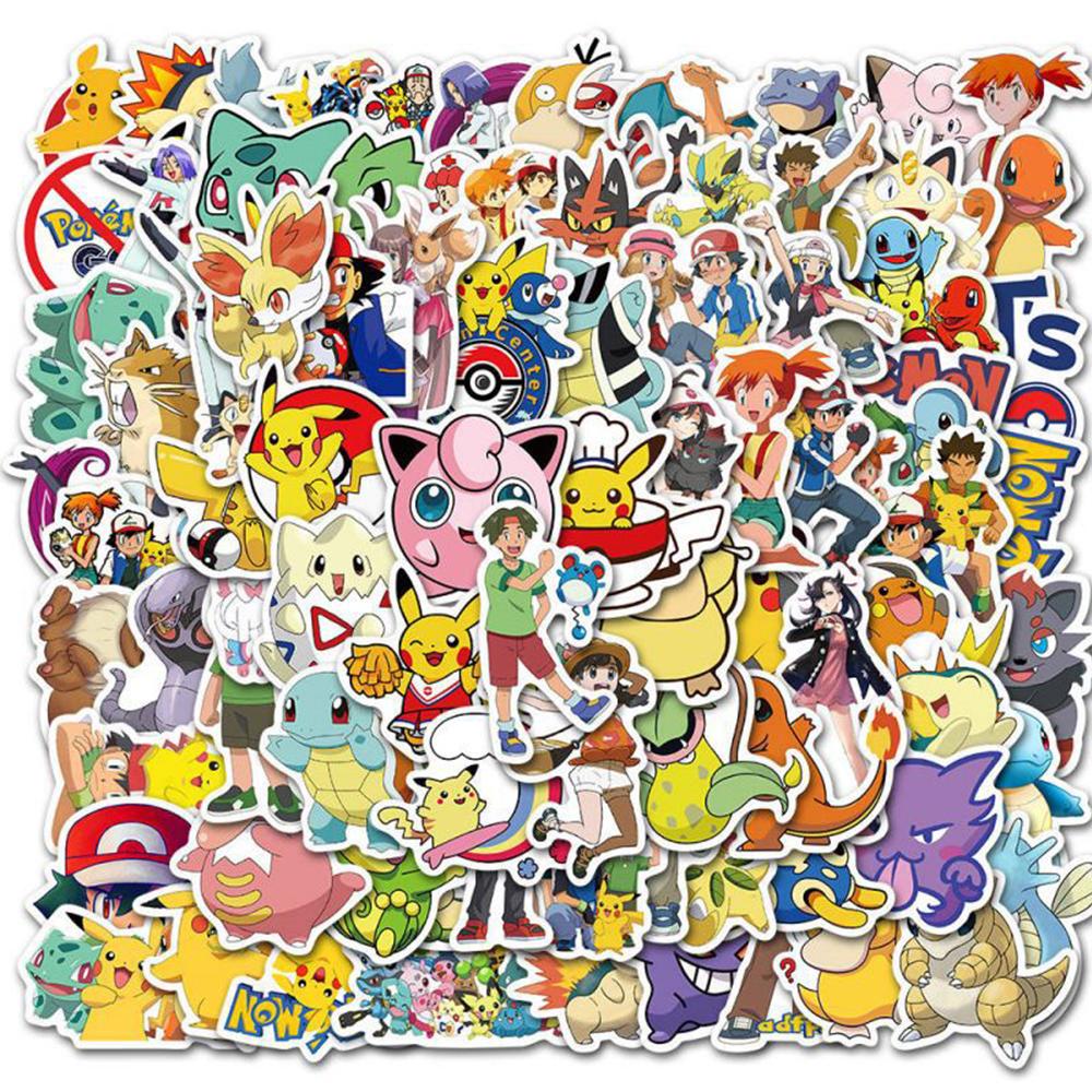 10/30/50/100pcs Cute Pikachu Art Graffiti Stickers Kawaii Decals DIY Skateboard Helmet Laptop Classic Anime Sticker Pack
