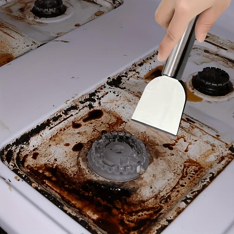 Stainless Steel | Heavy-Duty Scraper - Multi-Purpose Kitchen Cleaning Tool for Cooktops, Pans, Carpet, Bathroom, Living Room
