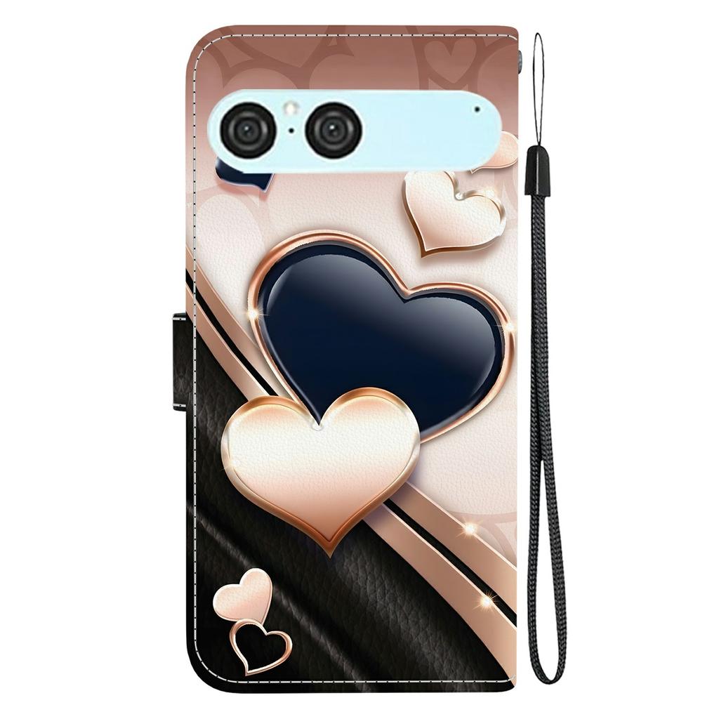 For Sony Xperia 10 VII Leather Case Stand Wallet Pattern Printing Phone Cover with Wrist Strap