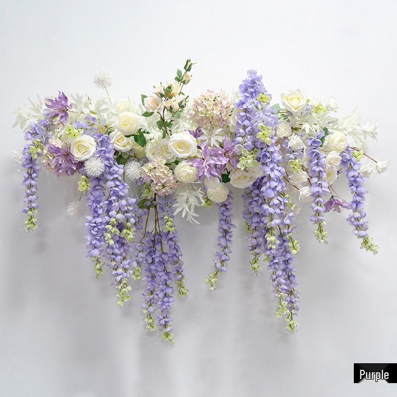 Golden Shower Flower Row Wedding Arch - Outdoor Wall Hanging Decoration