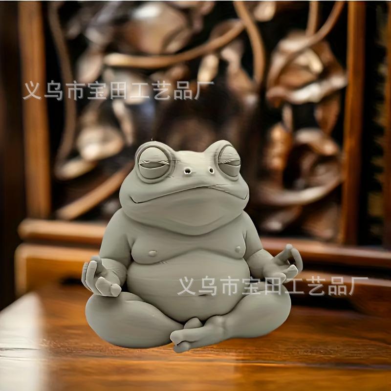 Zen Frog Ornament New Meditation Frog Home Decoration Resin Handicraft Ornament