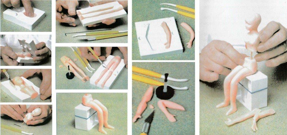 ImP Figure Modeling Mold (Base Form) Set of 3 (Male, Female, and Child) with Japanese Instructions