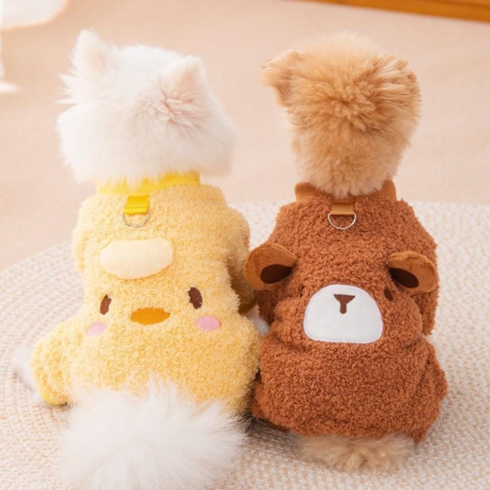 Cozy Dog Plush Jumpsuit Soft Fleece Winter Dog Clothes Four Legged Plush Coat  Daily Walk