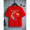 European Sizes Boys'  T-shirt Solar System Planets And Sun Machine Washable, Suitable for All Seasons, Ideal for Outdoor Activities