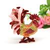 Metal Craft Enamel Jewelry Box, Handmade Crafts, Home Decor, Golden Rooster Trinket Box Gift for Friend Ornament for Counter
