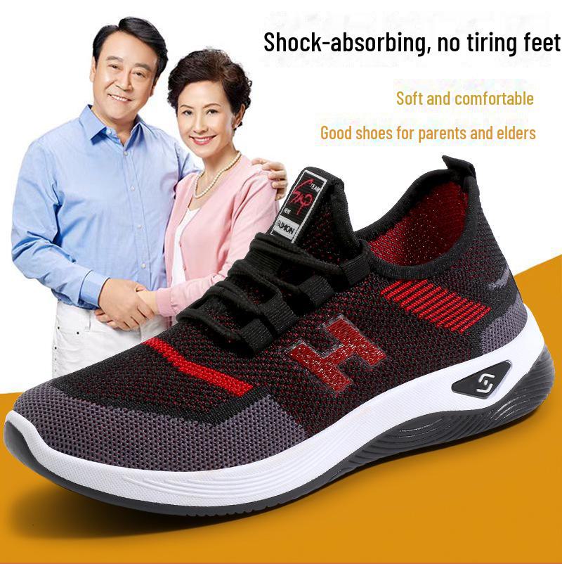 Lässige Wanderschuhe mit weicher Sohle für Herren, atmungsaktive Mesh-Sneaker für Senioren