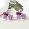 2024 Trendy Purple Flower Stud Earrings: Niche High-End Cold Tea Style