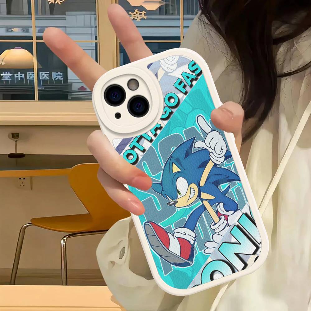 S-SonicS Anime For IPhone 16 15 14 13 12 11 Pro Max Plus Leather Phone Cover