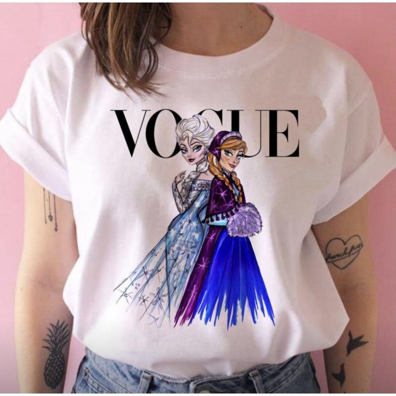 Vogue Fashion Girl, Printed Short Sleeve Women'S Trendy Top