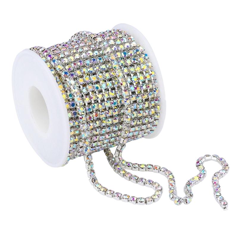 Rhinestones Close Chain Sew On Glass Rhinestones Trim Rhinestones Chain Rhinestones Cup Chain for DIY Craft Decorations