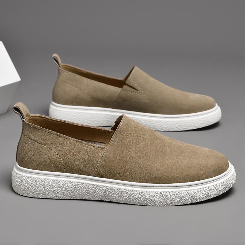 Jarní bílá podrážka mokasíny venkovní ležérní sportovní obuv semišová značková designová kožená obuv měkká podrážka pohodlná chůze pánská obuv