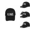 Premium Black Queen/king Baseball Cap With Hip Hop Letter Print For Couples