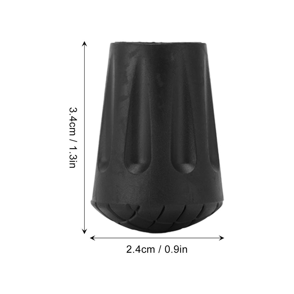 10pcs Walking Pole Rubber Tips Universal Round Head Shock Absorbing Hiking Pole Feet Cover