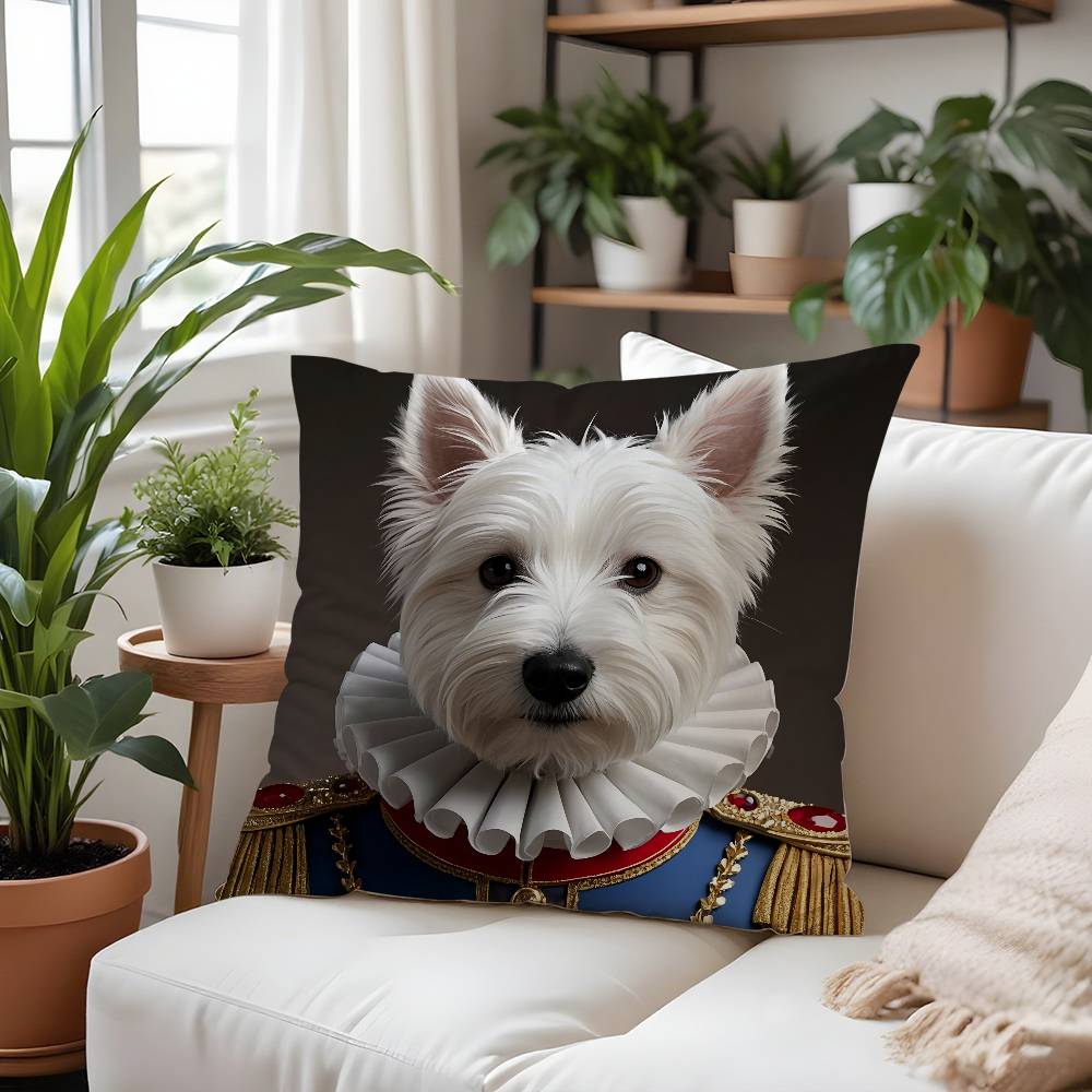 West Highland White Terrier Pillow Case  Plush Fabric Soft  Pillowcase Double Sided Print Cushion Cover Household Gifts