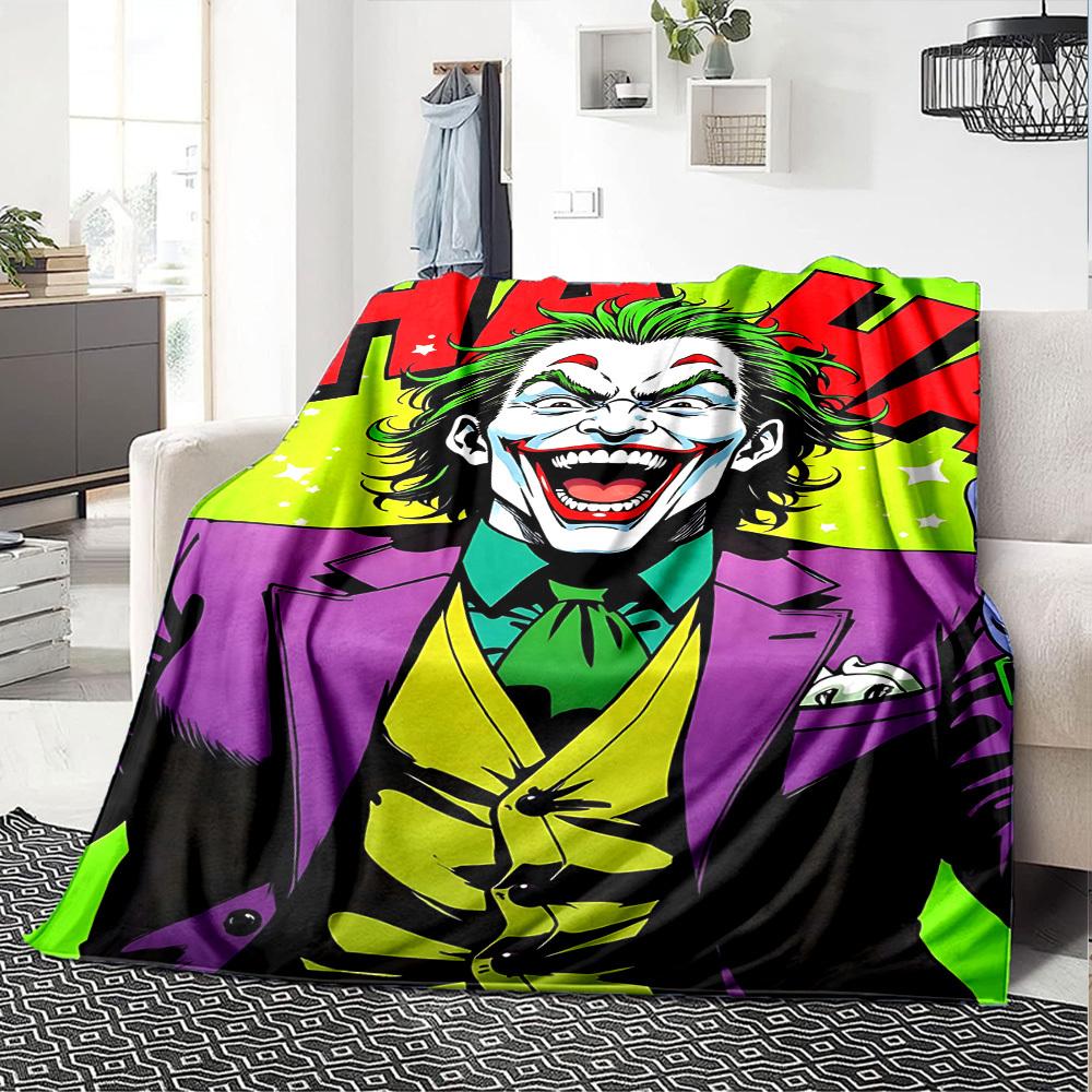 1pc Joker Laughing Themed Printed Soft and Comfortable Home Blanket, Small Throw Blanket, Nap Blanket, Suitable As a Gift L056