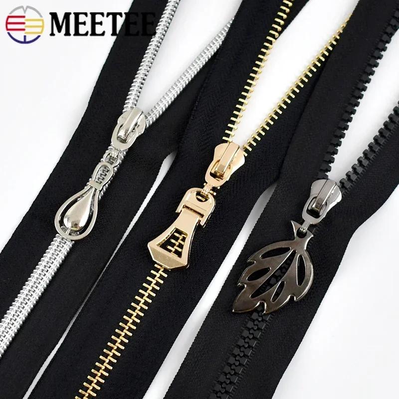 5/10Pcs Meetee 5# Zipper Sliders for Metal Nylon Resin Zips Clothes Bag Zippers Pull Head Repair Kit Garment Sewing Accessories
