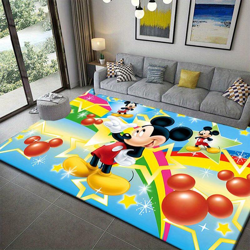 1 ks koberec Mickey a Minnie, protiskluzová podložka na podlahu, design kreslených postaviček, měkký samet, dekorace do místnosti, omyvatelný vnitřní koberec