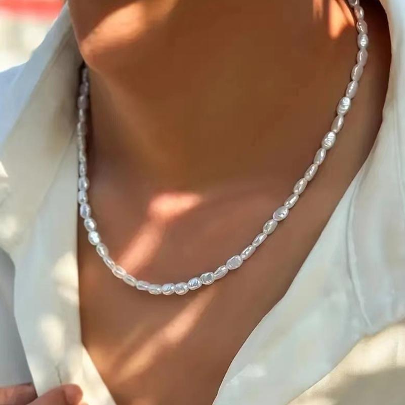 Imitation Pearls Necklace Artistic Crafted Faux Pearls Necklace Bracelet For Contemporary Fashion Statement