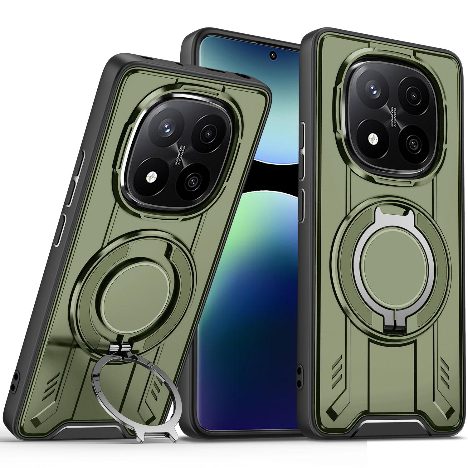 

Suitable For Redmi Note 14 Pro Plus Phone Case For Redmi Note 13 14 Pro 4G 5G Note 14S With 360 ° Holder Car Magnetic Phone Case Redmi Note 14 5G (Global) зелений