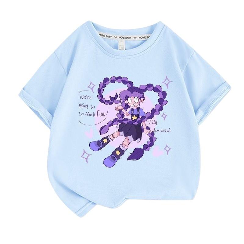 Mädchen Anime Lily Lovebraids Print Kurzarm T-Shirt Für Kinder