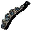 Rhinestone Banana Clip for Ball Easy Hair Styling for Sparkly Barrettes with Simple Ball and Comb Updos, Beginners, Crystals, Updos, (Blue Gray,