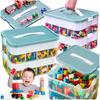 2-layer Container for Blocks, Organizer with Compartments, 2-story Chest