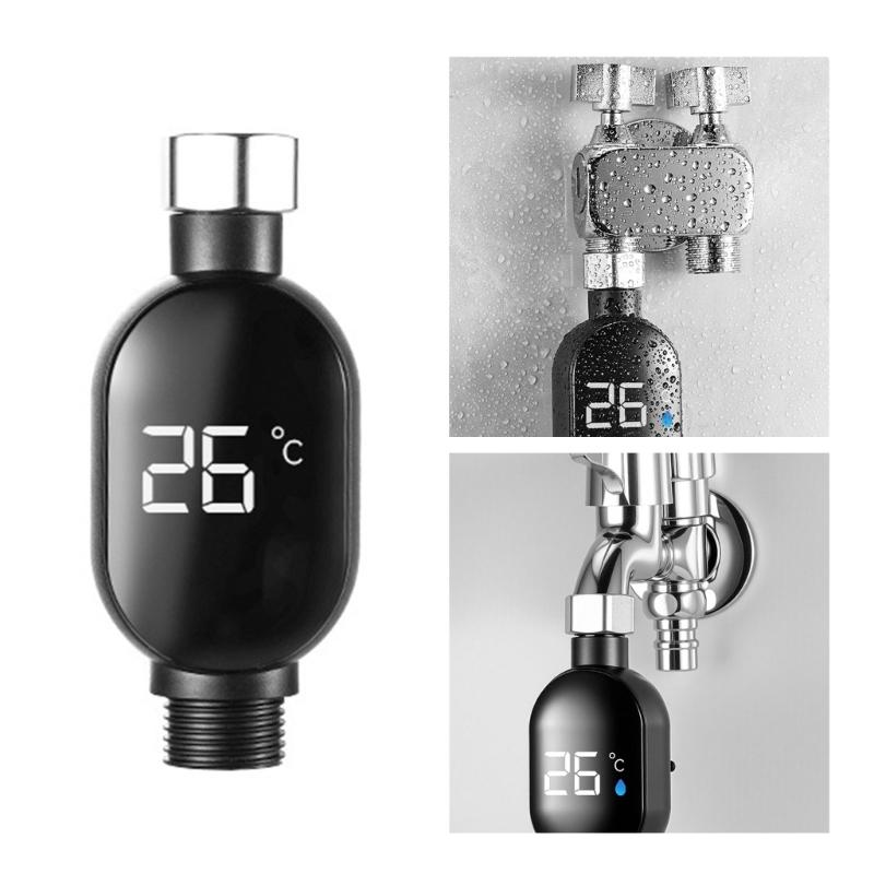 Fast Response Thermal Shower Head Display Real Time Water Temprature Tracking Strong Steel Bathroom Accessory
