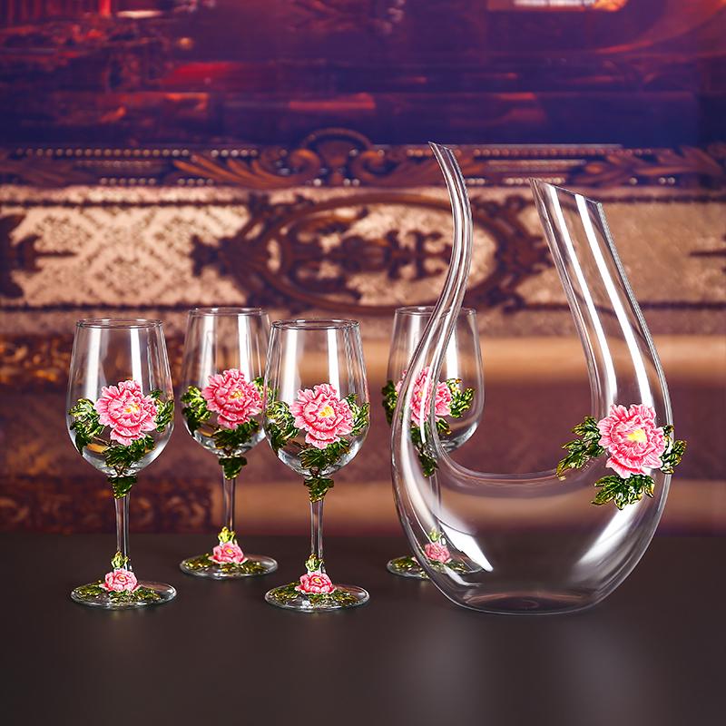Goblet Red Wine Glass Set Crystal Glass Goblet Wine Decanter Flagon Wine Dispenser Barware Bar Sets Wine Set Exquisite Gifts