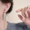 Cercei Stud Simpli din Aliaj cu Aripi Lungi Temperament Penă Aripi Argintii Formă Elf Manșetă Ureche Accesorii Bijuterii Cadouri
