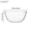 1PCS Deep Mixing Bowl - Heavy-Duty Glass Salad Bowl, Dishwasher & Oven Safe, Microwave Compatible for Baking Prep Bread Proofing