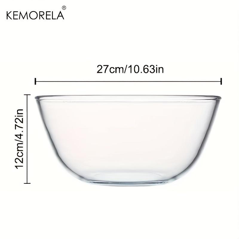 1PCS Deep Mixing Bowl - Heavy-Duty Glass Salad Bowl, Dishwasher & Oven Safe, Microwave Compatible for Baking Prep Bread Proofing
