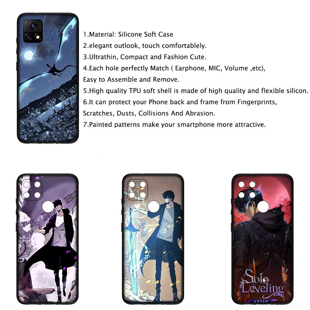 For Motorola Moto Edge 70 60 50 G54 G86 Samsung Galaxy S25 iPhone 17 16 15 Redmi Note 14 13 Pro Max Case Anime Solo Leveling Sung Jinwoo Arise Cover