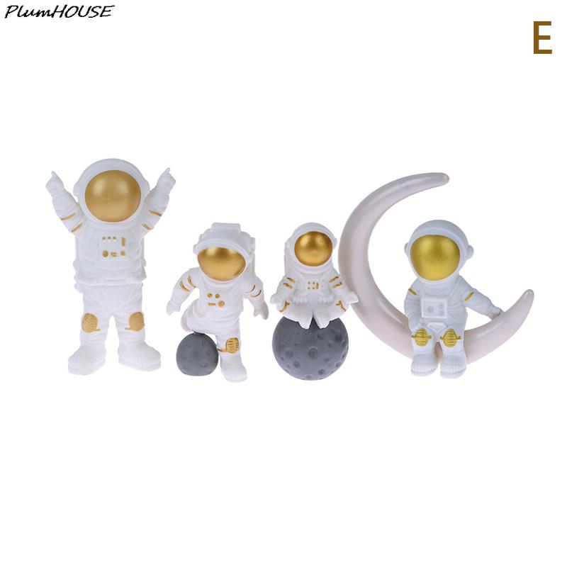 3/4Pcs Astronaut Figure Statue Figurine Spaceman Sculpture Educational Toy Desktop Home Decor Astronaut Model For Kids Gift