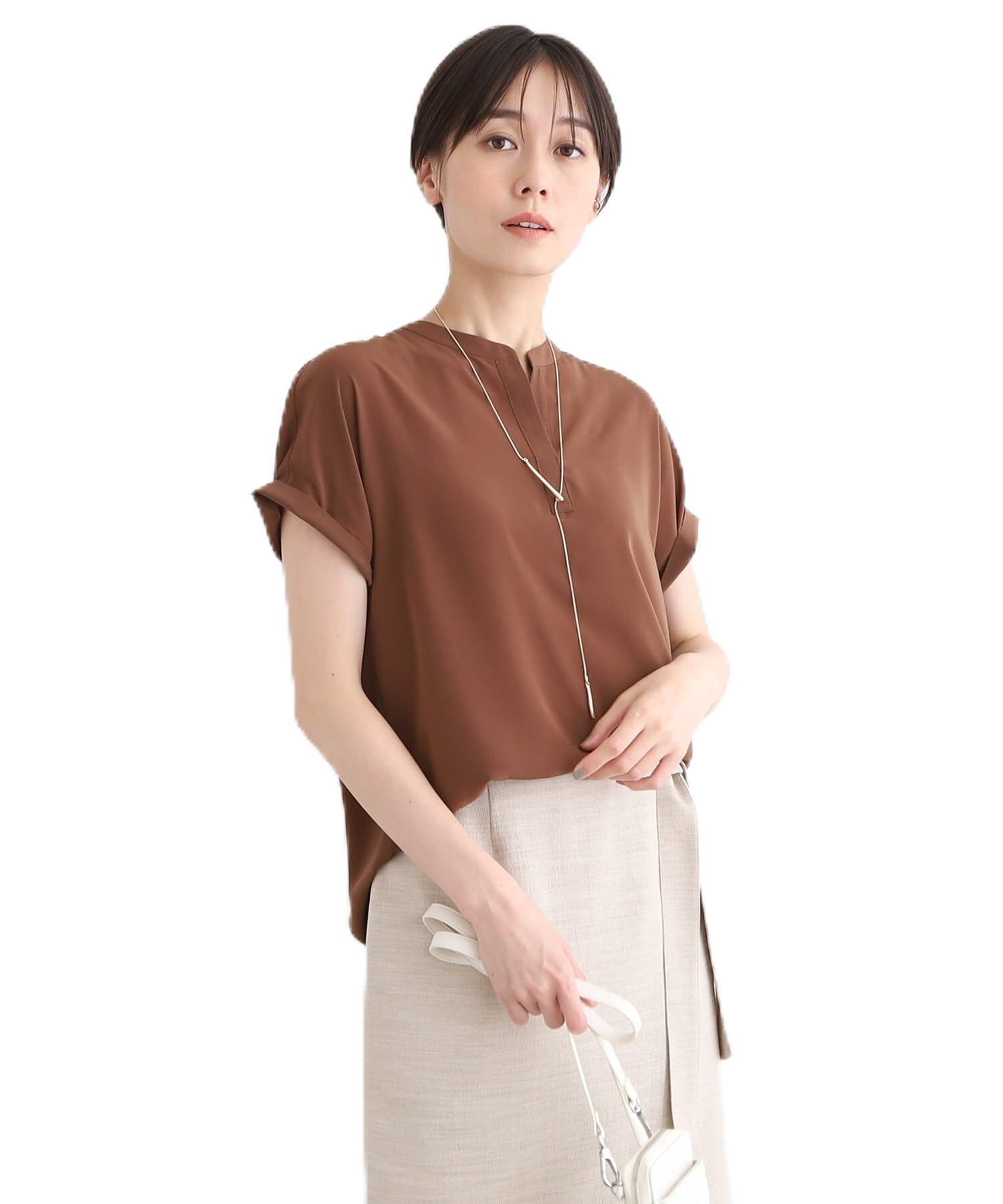 

INDIVI Washable Drapey Skipper Blouse Brown Size 05 (12789026), Women s, (643), (XXS)