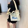 Canvas Bag New Large Capacity Women's Ins Shoulder Bag Tote Bag Korean Style Fresh Casual Lazy Bag