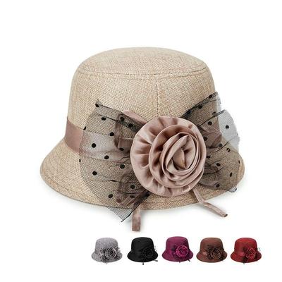 Spring and Summer New Linen Sunshade Hat Ladies Sunscreen Princess Large Flower Pot Cap