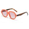 Retro Leopard Print Gradient Oval Small Frame Women Sunglasses Versatile Fashion  Holiday Street Shooting Glasses Men Uv400