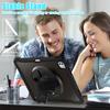For iPad Pro 13 (2024) Case Kickstand PC+TPU+Silicone Tablet Cover with Rotary Hand Strap