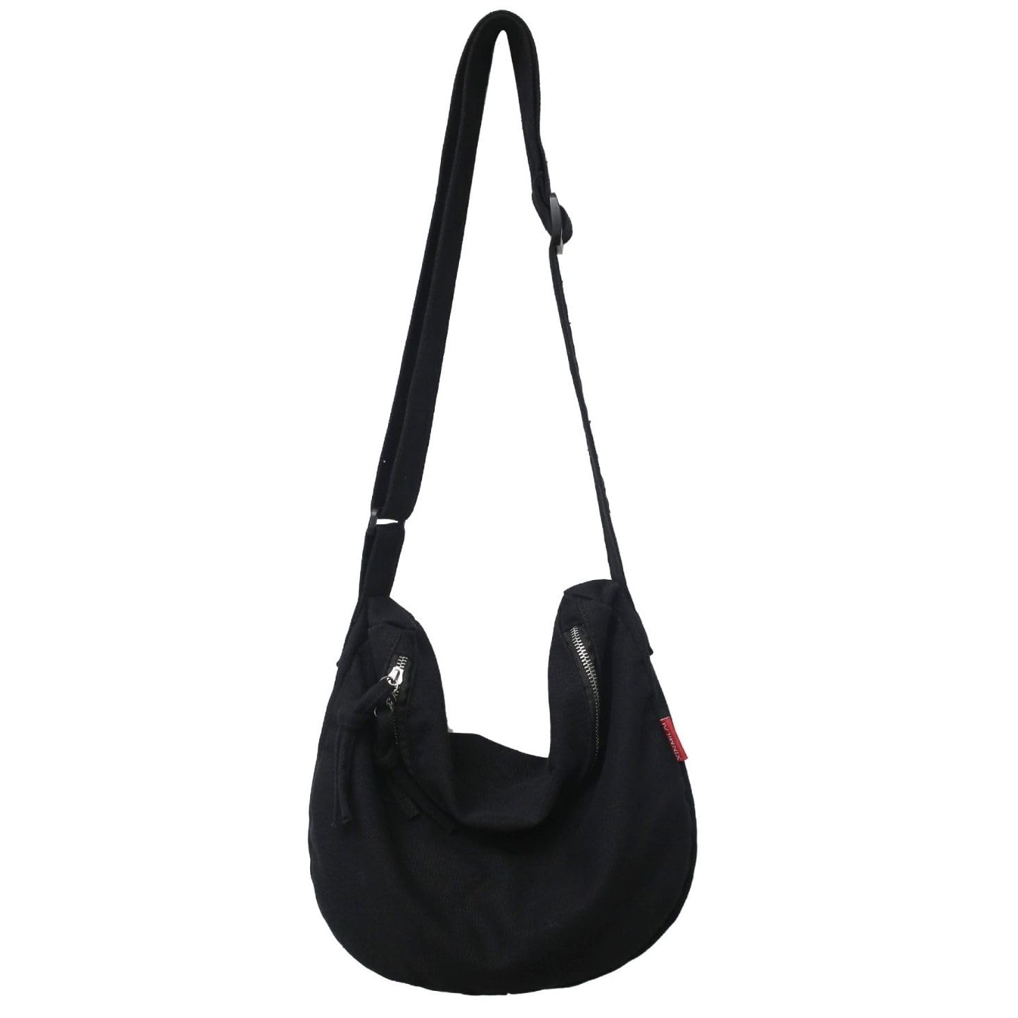 

RENASYS Shoulder Bag, Crossbody Canvas Tote, Solid Color, Lightweight, Large Capacity, Round Shoulder Bag for Men and Women, Commuting to Work or