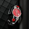 Xinhua Fashion Women Stainless Steel Bracelet Watch Bangle Lover Heart Shape Wristwatches Female Best Gift Clock Relogios