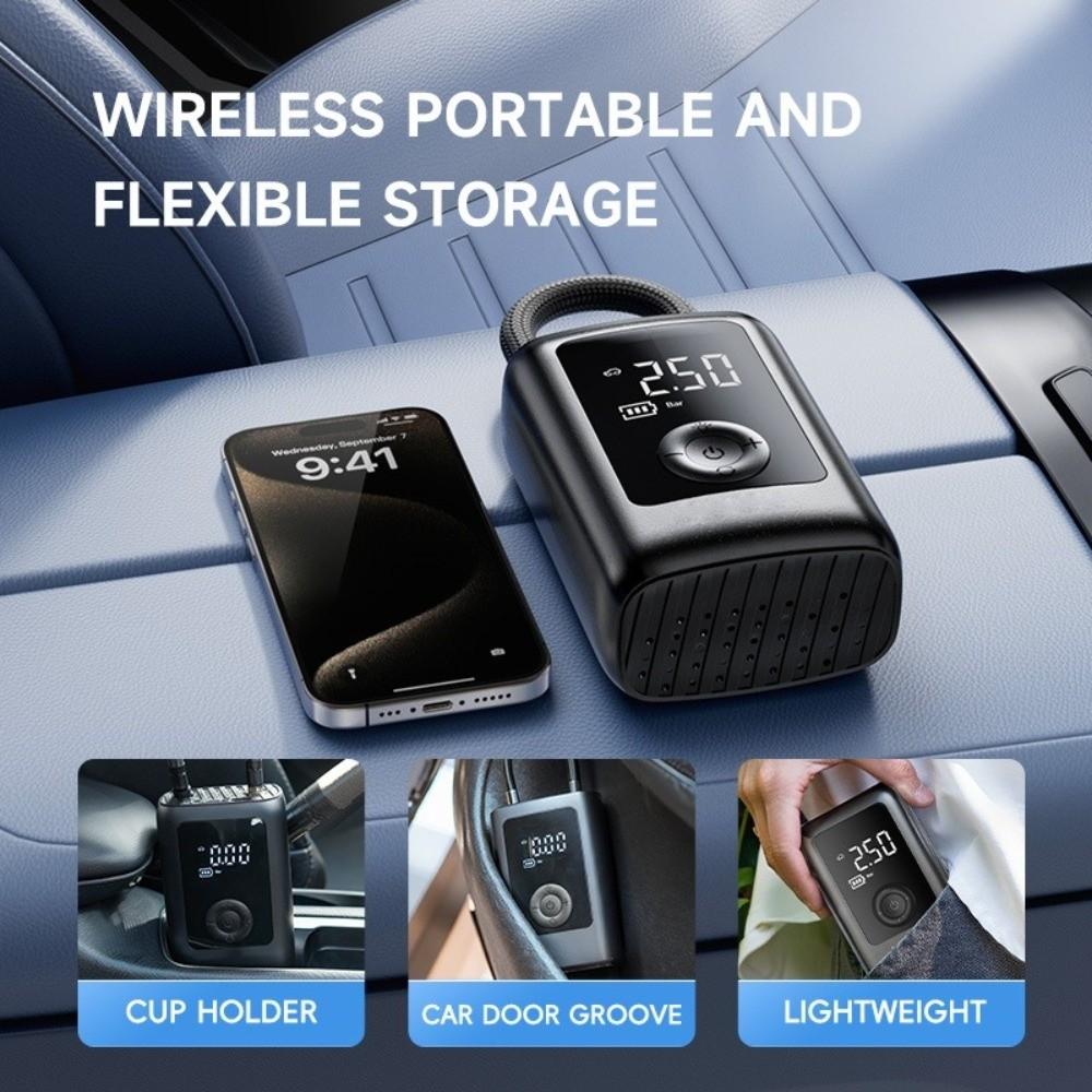 LCD Display Electric Tire Pump With Light Rechargeable Pump Powerful Tyre Inflator  Bicycles