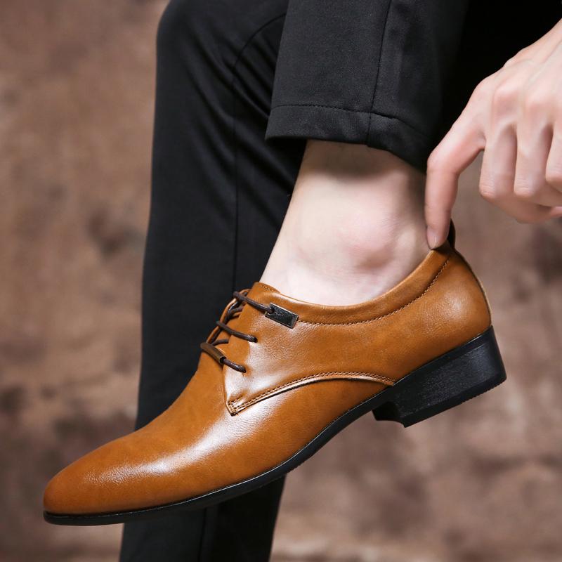 Elegant Genuine Leather Men's Shoes Italian Formal Luxury Brand Fashion Moccasin Shoes Office Work Oxford Shoes leather shoes