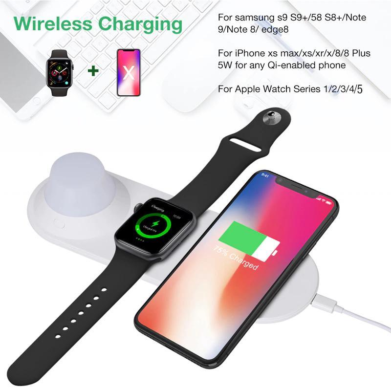 10in Qi Fast Wireless Charger Desktop Night Light for iPhone X XR XS Cell Phone Charging CLEAN NIGHT ACCESS | Wireless Chargers