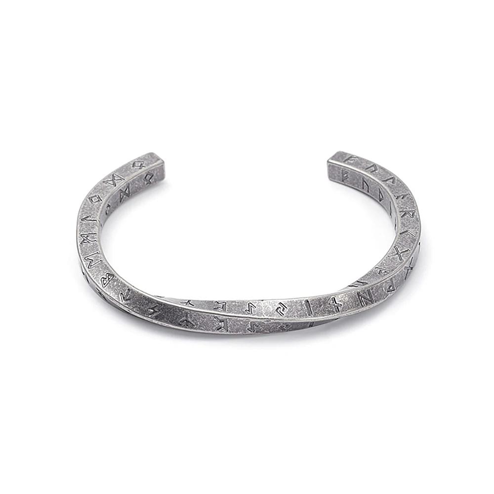 316L Stainless Steel Mobius Viking Runes Bracelet for Men Women Nordic Pagan Amulet Jewelry Fashion Talisman