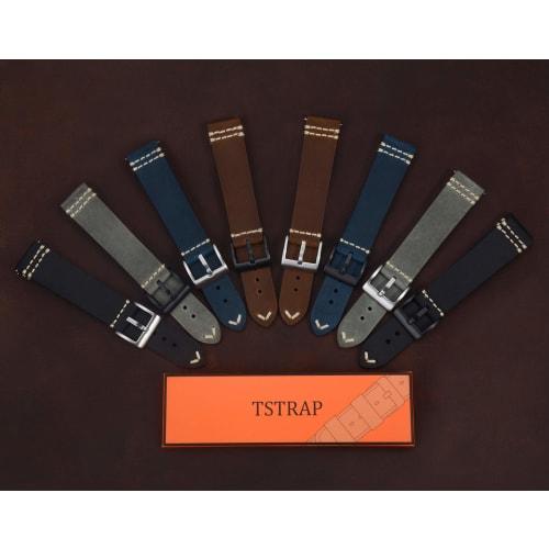 TStrap Leather Watch Strap, 20mm - Genuine Leather Watch Strap, Smartwatch Strap Replacement - Men's Replacement Watch Strap - Includes Buckle and Sli