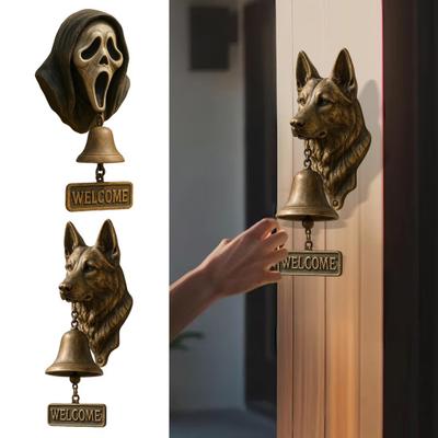 V�tejte zvonek N�meck� ov��k n�st�nn� k�i��c� duch zvonek retro ps� zvonek s n�pisem V�tejte na p�edn� verandu zahradn� dve�e