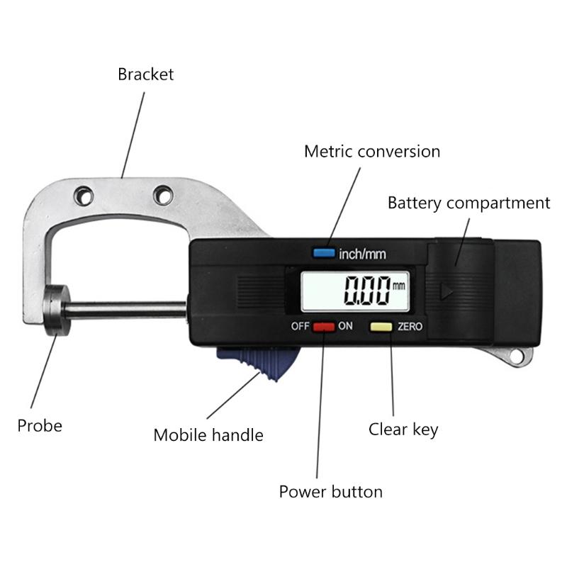Upgraded Digital Thickness Gauges Mini Portable Horizontal Electronic Thickness Meter Measurement Measure Tool Durable-