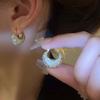 Shiny Cubic Zircon Bag Shaped Hoop Earrings for Women Exquisite Metal Gold Color Temperament Earrings Wedding Jewelry Gifts